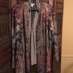 Tunic Type Cardigan Jacket